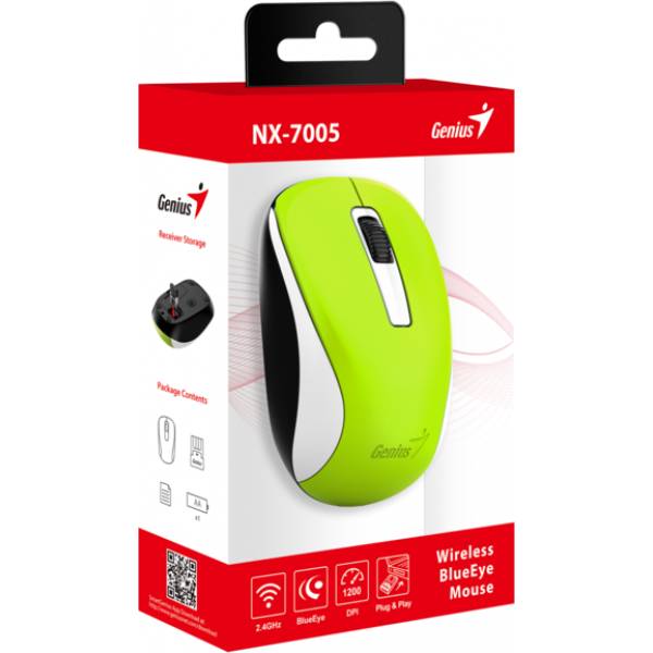 Фото - Мышь беспроводная Genius NX-7005 Green NP (31030017404)
