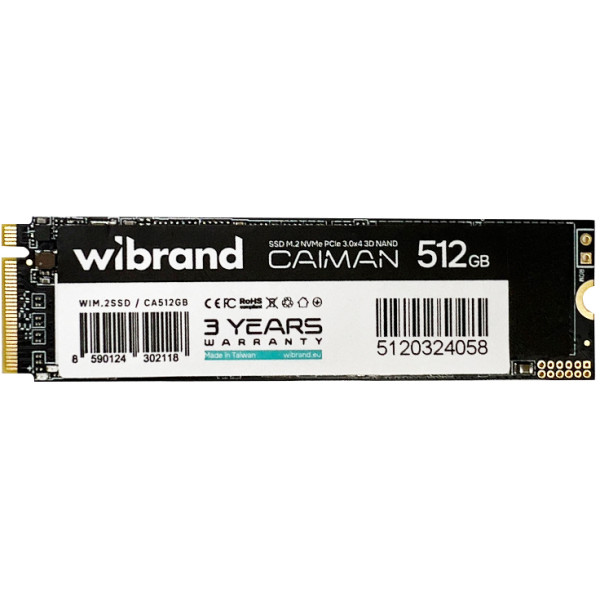 Фото - SSD-накопичувач внутрішній Wibrand Caiman 512GB NVMe 2280 PCIe 3.0 3D NAND (WIM.2SSD/CA512GB)