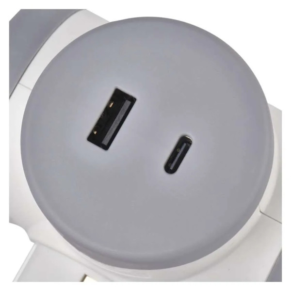 Фото - Разветвитель 220В EMOS P0077PD 2x розетка 1xUSB-A 1xUSB-C