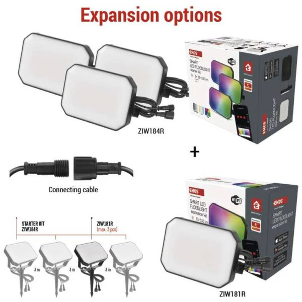 Фото - Світлодіодний прожектор EMOS ZIW181R,1 шт,4Вт,RGBIC,WIFI