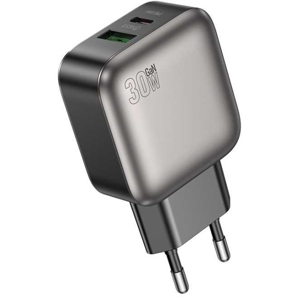 Фото - Мережевий зарядний пристрій BOROFONE BAS55A Absolute PD30W+QC3.0 charger(EU) Black (6941991116230)