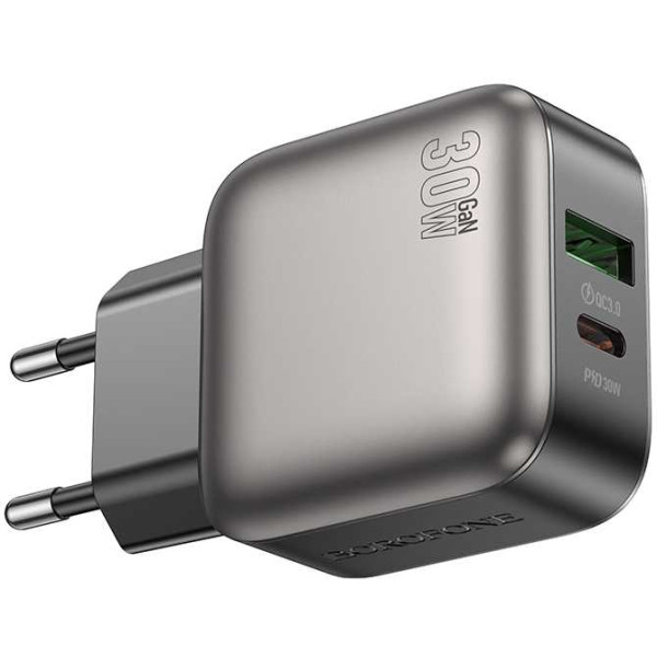 Фото - Мережевий зарядний пристрій BOROFONE BAS55A Absolute PD30W+QC3.0 charger(EU) Black (6941991116230)