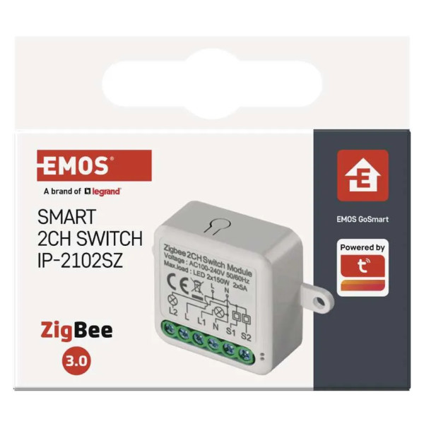 Фото - Релейний вимикач EMOS H5102 ZigBee 3.0 2-канальний