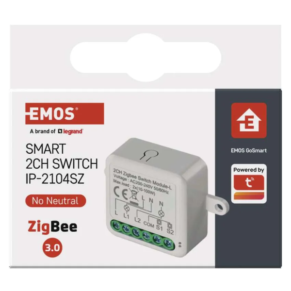 Фото - Релейний вимикач EMOS  H5104 ZigBee 3.0, 2-канальний