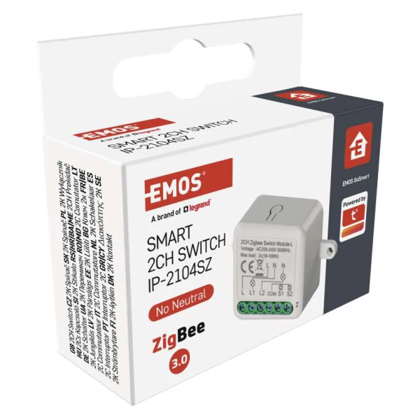 Фото - Релейний вимикач EMOS  H5104 ZigBee 3.0, 2-канальний