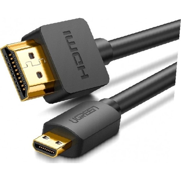 Фото - Кабель HDMI UGREEN HD127 microHDMI to HDMI, 2 m, v2.0 UltraHD 4K-3D Black (30103) Фото - Кабель HDMI UGREEN HD127 microHDMI to HDMI, 2 m, v2.0 UltraHD 4K-3D Black (30103)