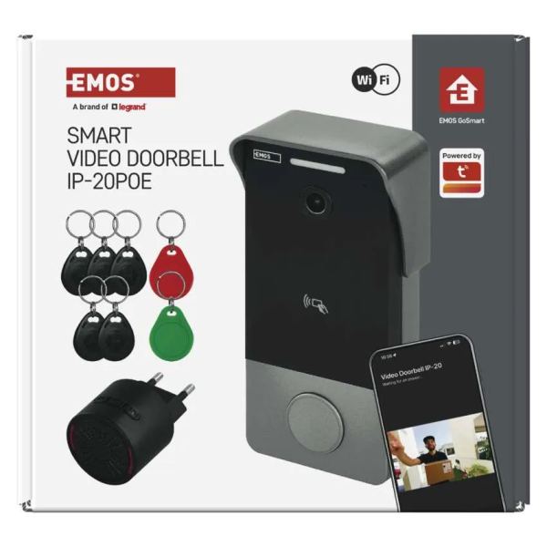 Фото - Бездротовий дверний дзвінок EMOS відеодзвінок H4033 IP-20PoE, зWi-Fi