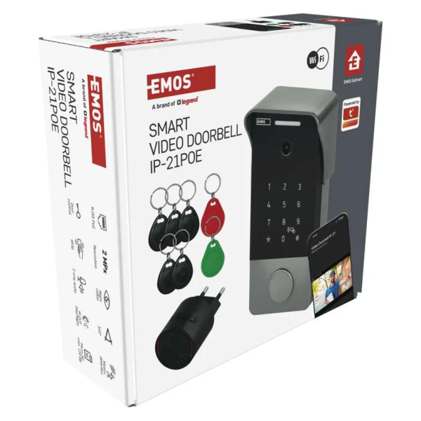 Фото - Бездротовий дверний дзвінок EMOS відеодзвінок H4034 IP-21PoE з Wi-Fi