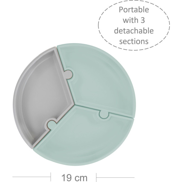Фото - Тарелка для малыша MinikOiOi Puzzle - River Green/Powder Grey (101050055)