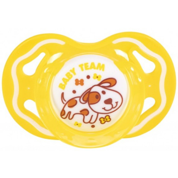 Фото - Симетрична пустушка Baby Team силіконова (3014 _желтая)