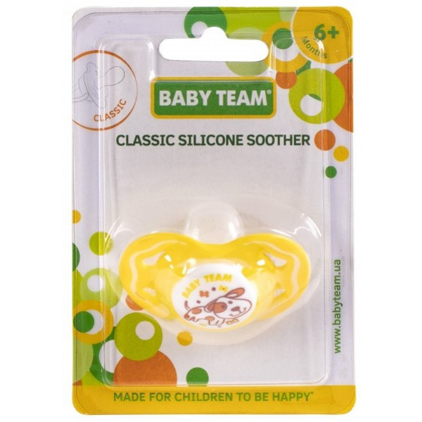 Фото - Симетрична пустушка Baby Team силіконова (3014 _желтая)