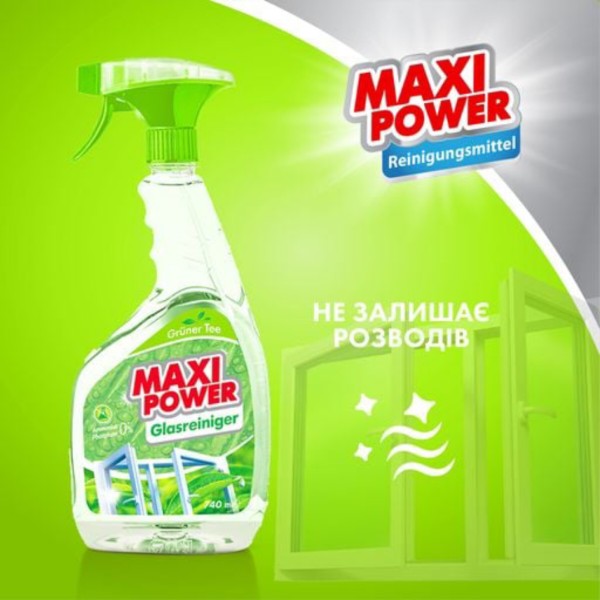 Фото - Засіб для чищення скла Maxi Power Зелений чай 740 мл (4823098410775)