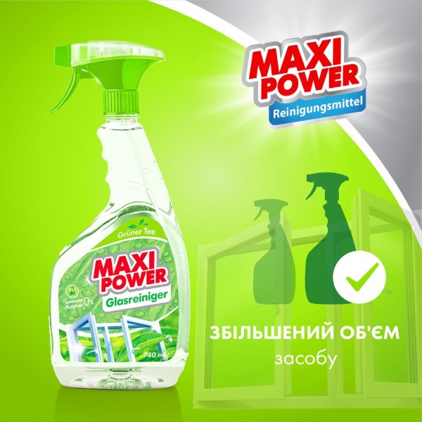 Фото - Засіб для чищення скла Maxi Power Зелений чай 740 мл (4823098410775)