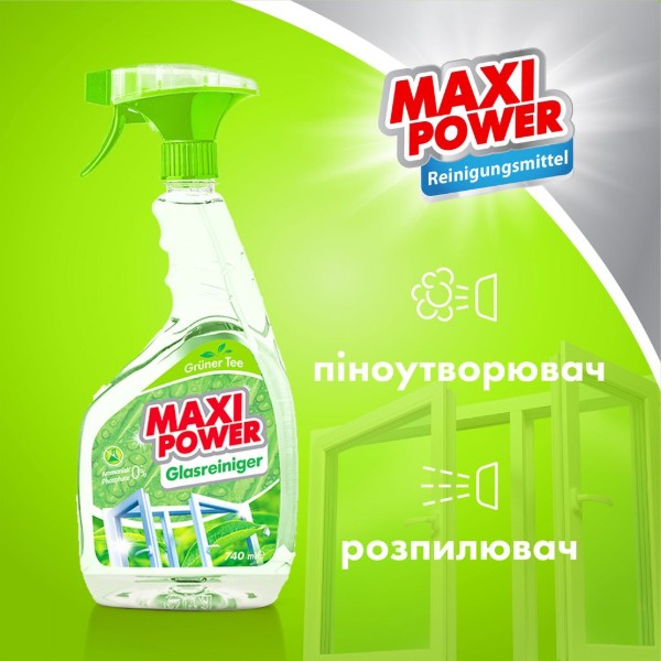 Фото - Засіб для чищення скла Maxi Power Зелений чай 740 мл (4823098410775)