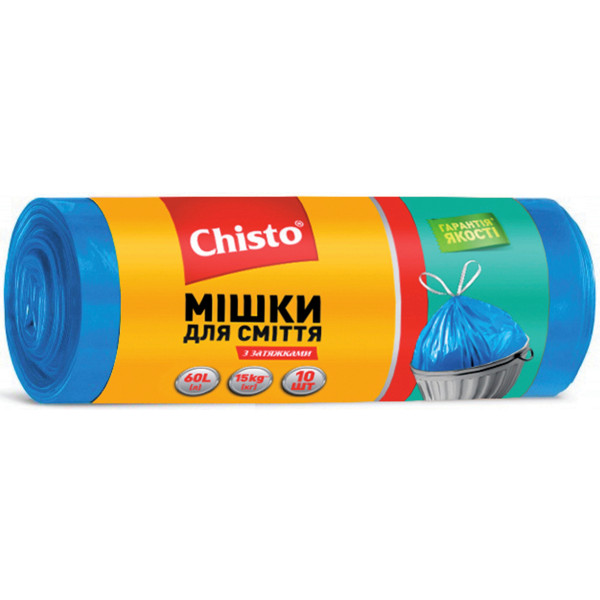 Фото - Пакет мусорный Chisto с затяжкой 60лх10 шт. (4823098410034)