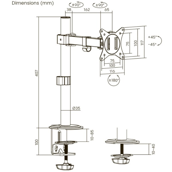 Фото - Крепление настольное Brateck LDT66-C011 17" - 32"