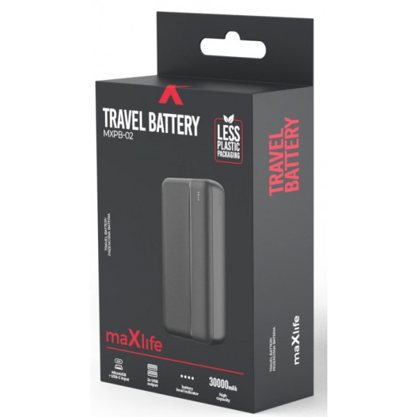 Фото - Батарея мобільна Maxlife Power bank MXPB-02 30000 mAh Black