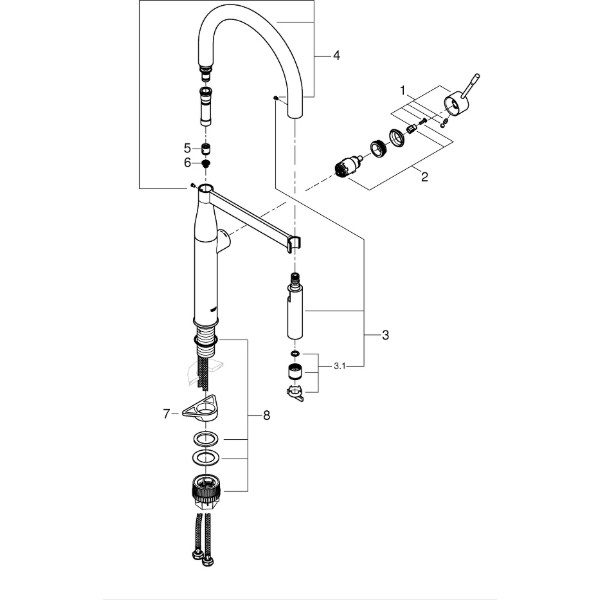 Фото - Кухонний змішувач Grohe Essence супер сталь (30294DC0)
