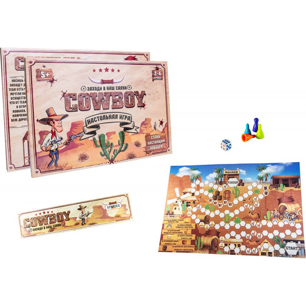 Фото - Настольная игра (5-7 лет) Strateg бродилка "Cowboy", рус (30314)