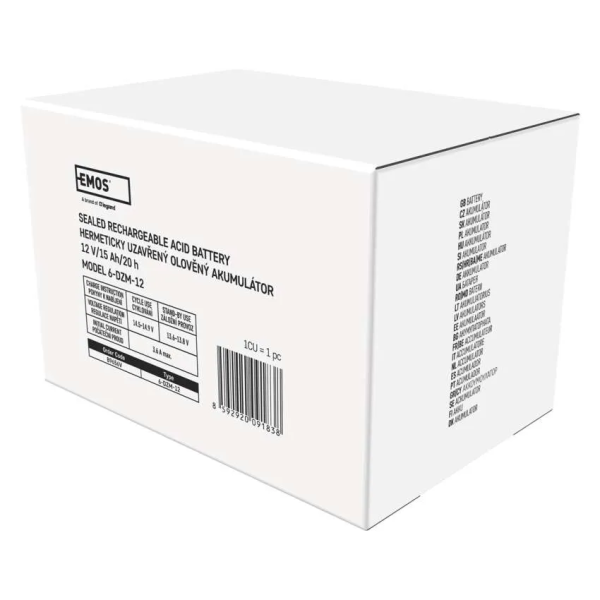 Фото - Акумулятор для ДБЖ EMOS B9656V, AGM, 12V, 15Ah, fast 6,3mm