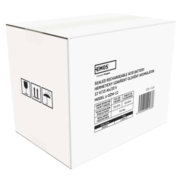 Фото - Акумулятор для ДБЖ EMOS B9656V, AGM, 12V, 15Ah, fast 6,3mm