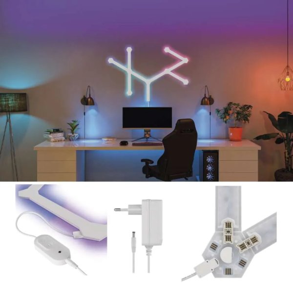 Фото - Світлодіодний світильник EMOS ZIW249R LINES 9 частин, білий, 34 Вт, RGBIC, WIFI