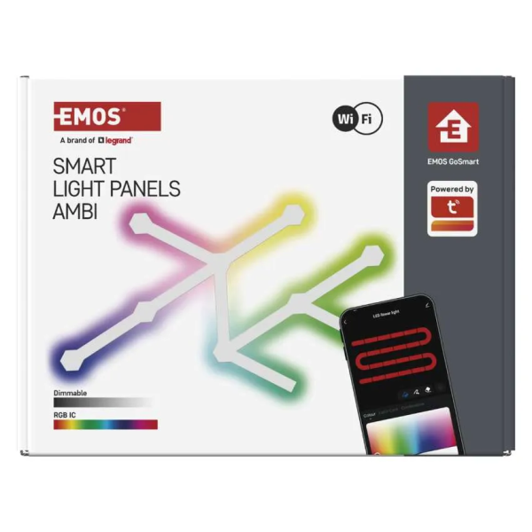 Фото - Світлодіодний світильник EMOS ZIW249R LINES 9 частин, білий, 34 Вт, RGBIC, WIFI