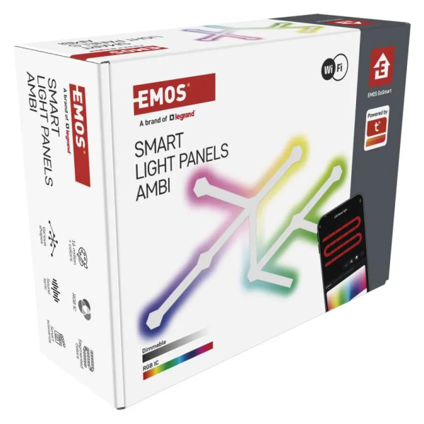 Фото - Світлодіодний світильник EMOS ZIW249R LINES 9 частин, білий, 34 Вт, RGBIC, WIFI