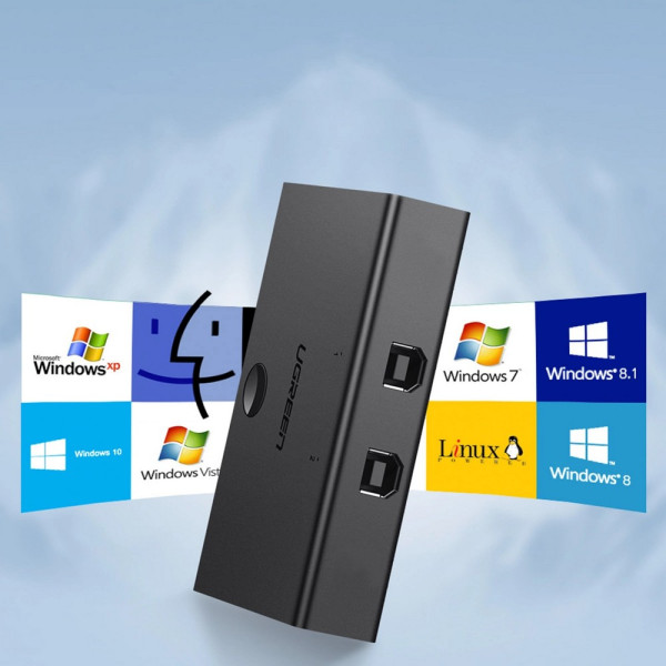 Фото - Хаб USB UGREEN USB 2.0 Sharing Switch 2x1 Black (30345)