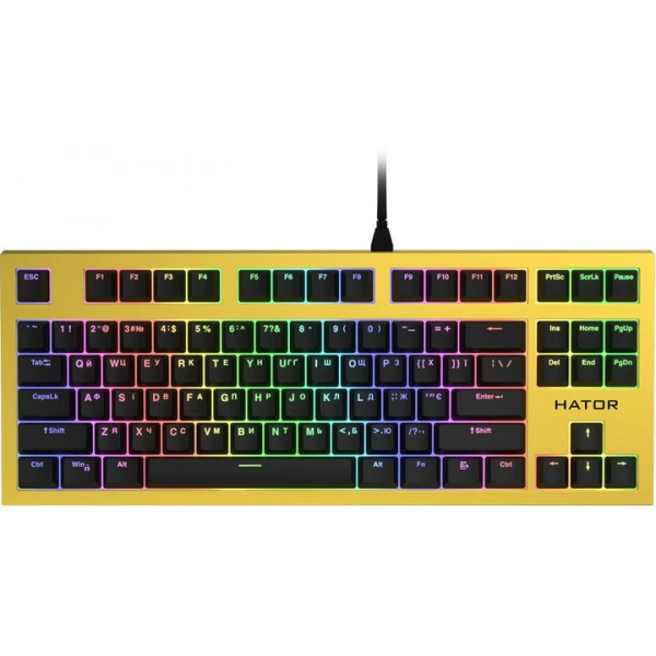 Фото - Клавіатура дротова ігрова Hator Skyfall TKL PRO ENG/UKR/RUS (HTK-657) Yellow