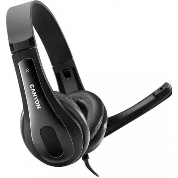Фото - Гарнітура дротова Canyon CHSU-1 USB Black (CNS-CHSU1B)