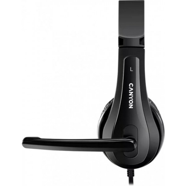 Фото - Гарнітура дротова Canyon CHSU-1 USB Black (CNS-CHSU1B)