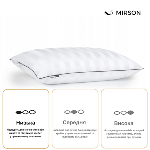 Фото - Подушка стандартна MirSon Extra Premium Royal 3049 низька 50x70 см (2200000006967)