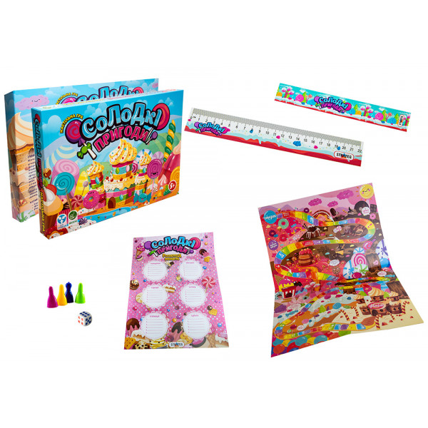 Фото - Настільна гра (5-7 років) Strateg бродилка "Солодкі пригоди", укр (30504)