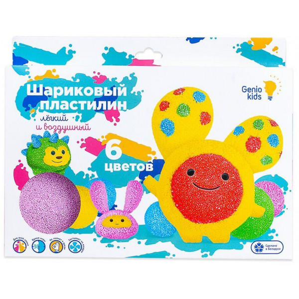 Фото - Шариковый пластилин Genio Kids 6 цветов (TA1802)