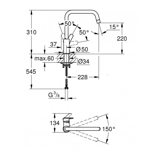Фото - Кухонний змішувач Grohe Via Супер сталь (30568DC0)