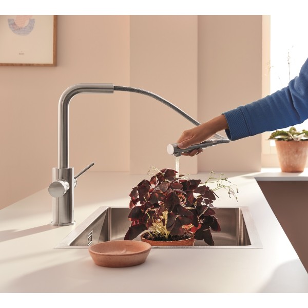 Фото - Кухонний змішувач Grohe Blue Pure Minta Супер сталь (30601DC0)