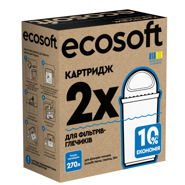 Фото - Картридж для фільтру-глечика Ecosoft комплект Покращений 2 шт