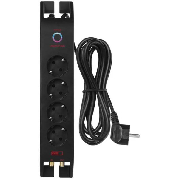 Фото - Мережевий фільтр EMOS P54222, 4 розетки, 2м. 16A 3680Вт чорний Фото - Мережевий фільтр EMOS P54222, 4 розетки, 2м. 16A 3680Вт чорний