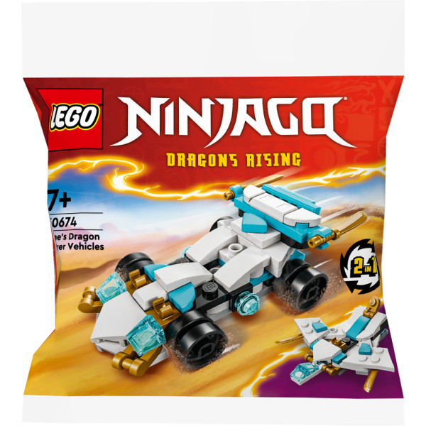 Фото - Конструктор LEGO NINJAGO Суперсильні транспортні засоби дракона Зейна 2 в 1, 55 деталей (30674)