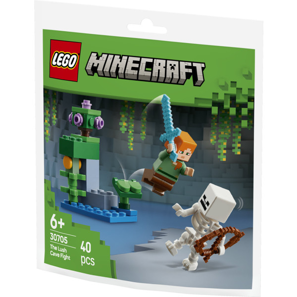 Фото - Конструктор LEGO Minecraft Бой в пещере с зарослями (30705)
