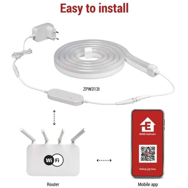 Фото - Світлодіодна стрічка EMOS ZPW313I NEO Nбіла,3м,24Вт,RGBICWiFi