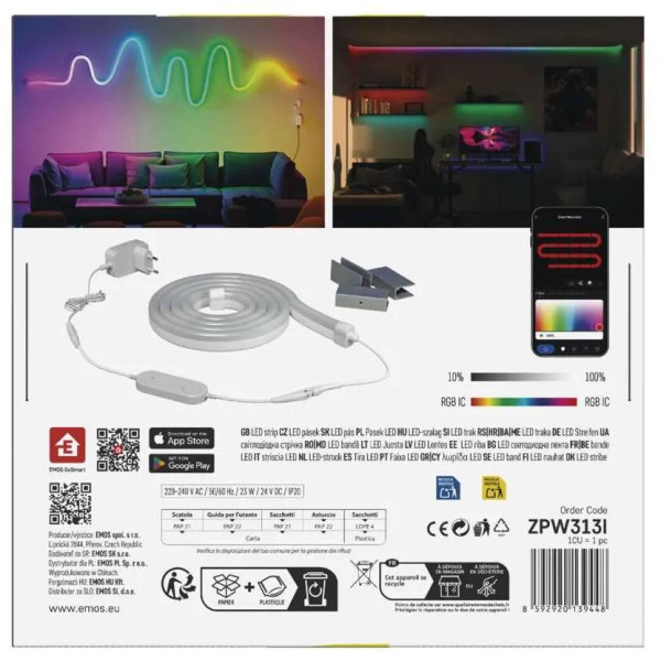 Фото - Світлодіодна стрічка EMOS ZPW313I NEO Nбіла,3м,24Вт,RGBICWiFi
