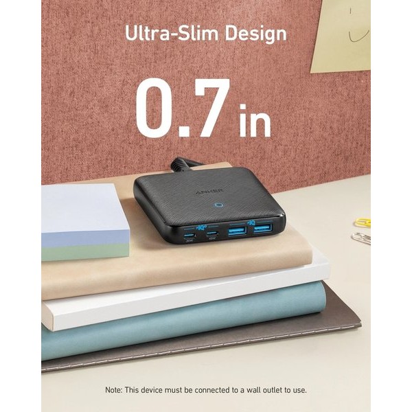 Фото - Мережевий зарядний пристрій Anker PowerPort 543 Atom III Slim 4 65W 2&2xUSB-C PIQ3.0 (A2046G12)