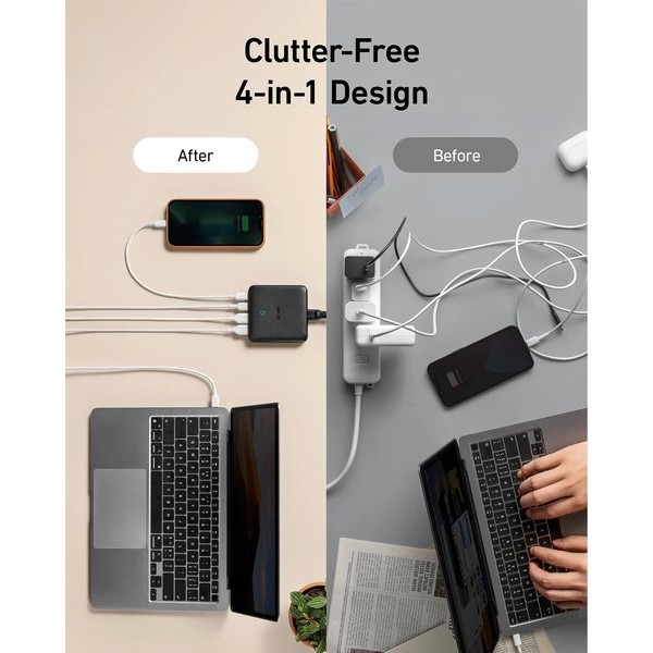 Фото - Мережевий зарядний пристрій Anker PowerPort 543 Atom III Slim 4 65W 2&2xUSB-C PIQ3.0 (A2046G12)