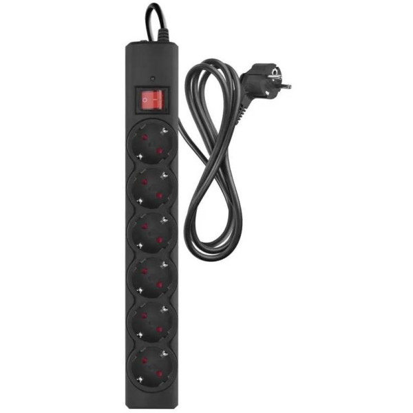 Фото - Мережевий фільтр EMOS P54218, 6 розетки, 1,5м. 10A 2300Вт чорний Фото - Мережевий фільтр EMOS P54218, 6 розетки, 1,5м. 10A 2300Вт чорний