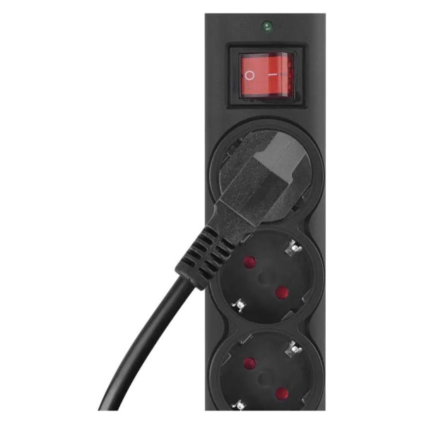 Фото - Мережевий фільтр EMOS P54218, 6 розетки, 1,5м. 10A 2300Вт чорний