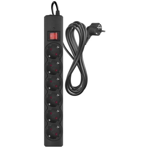 Фото - Мережевий фільтр EMOS P54219, 6 розетки, 3м. 10A 2300Вт чорний Фото - Мережевий фільтр EMOS P54219, 6 розетки, 3м. 10A 2300Вт чорний