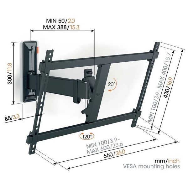 Фото - Кріплення для телевізора Vogels TVM 3623 Black