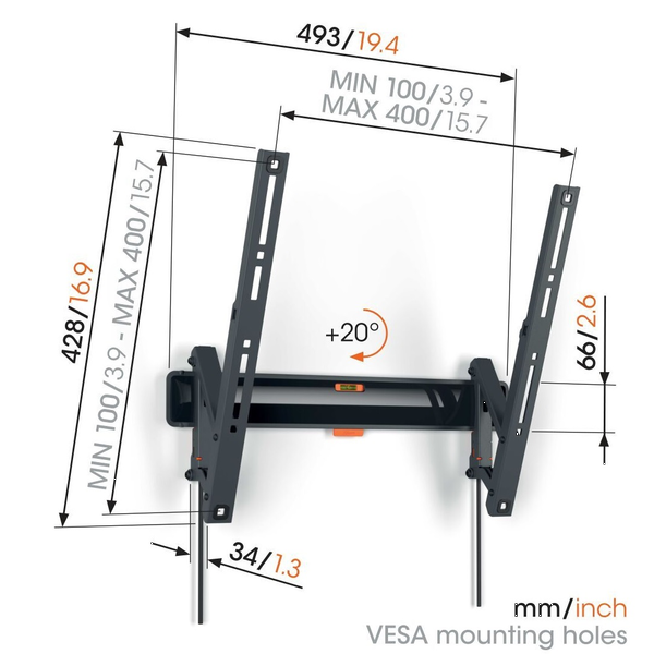 Фото - Кріплення для телевізора Vogels TVM 3413 Black